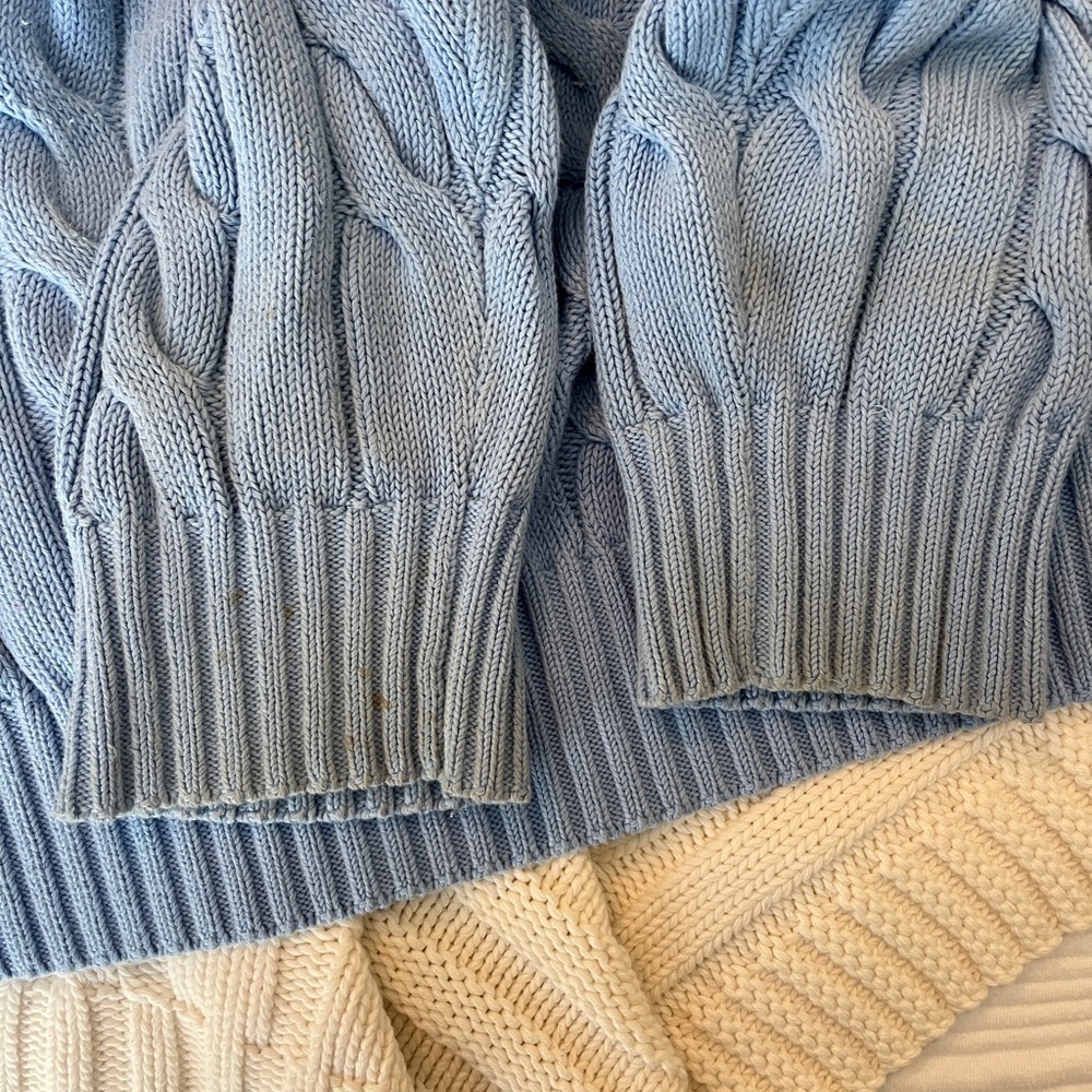 Aritzia TNA Cable Knit Baby Blue Sweater - Picture 5 of 5